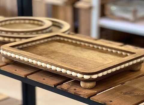 قیمت خرید سینی چوبی مستطیل مهره دار با فروش عمده